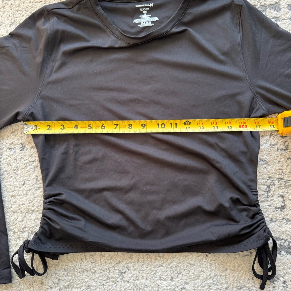 NWT-Member’s Mark Women’s Black Long Sleeve Ruched Women's Top Sz M - Picture 9 of 12
